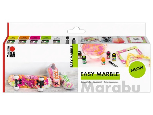 [90159734 1137181] Marabu Marmorierfarbe Easy Marble 6 x 15 ml, Neon