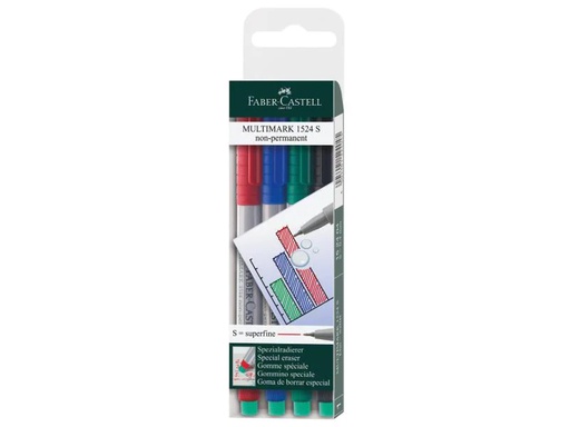 [90160016 847359] Faber-Castell Multimark superfein, 4er Etui