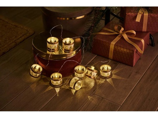 [90160046 1177940] Sirius LED-Lichterkette Elly Trommel, 8 LED, 1.5 m, Gold