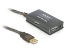 Delock USB 2.0-Verlängerungskabel mit 4-Port HUB USB A - USB A 10 m