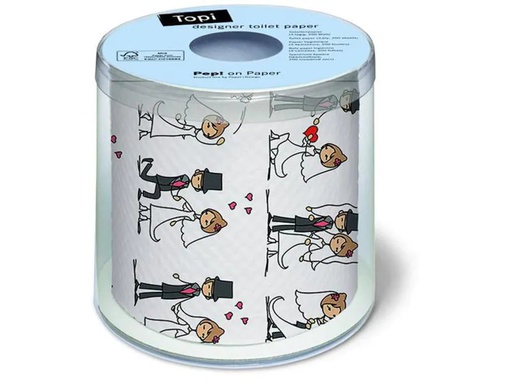 [90160167 541362] Paper + Design Toilettenpapier Wedding 1 Rollen, 3-lagig, Mehrfarbig