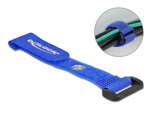 [90160341 1214456] Delock Klettkabelbinder Blau 150 mm x 20 mm 5 Stück