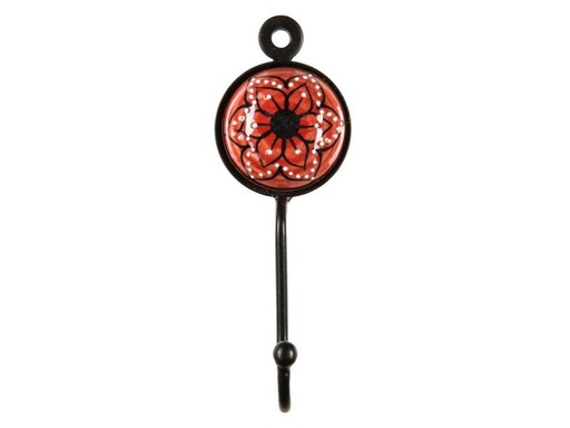 [90160555 1176447] Tranquillo Wandhaken handbemalt Rot/Schwarz