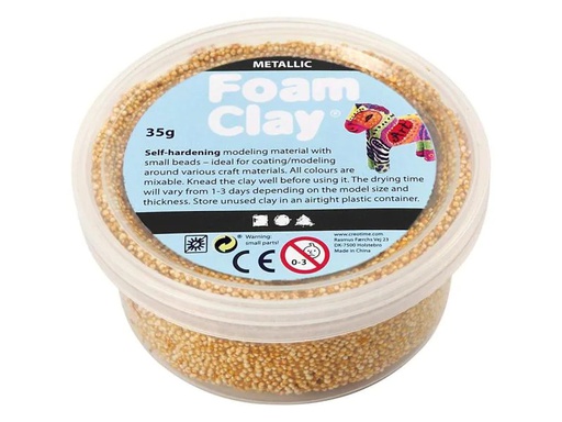 [90160591 828557] Creativ Company Modelliermasse Foam Clay Metallic 35 g Gold