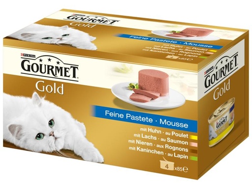[90160985 589794] Purina Nassfutter Gourmet Gold Feine Pastete, 4 x 85 g