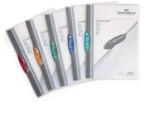 [90161200 360100] DURABLE Klemmhefter Swingclip A4 5 x Transparent