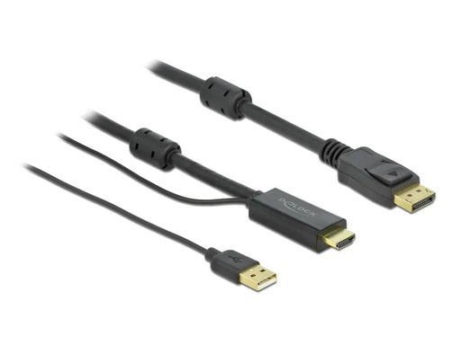 [90016103 1118070] Delock Kabel HDMI – Displayport, HDMI/USB 2.0 - DisplayPort, 1 m