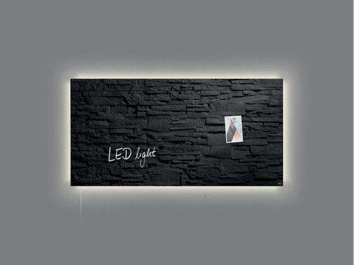 [90161275 715244] Sigel Glassboard LED artverum 91 cm x 46 cm, Schwarz
