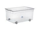 Rotho Aufbewahrungsbox 63 l mit Rollen, Transparent