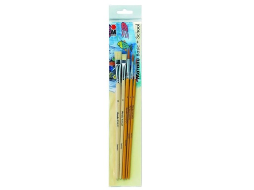 [90016577 545118] Marabu Borstenpinsel Basic + School 5 Stück