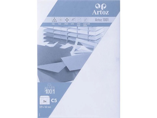 [90016654 1212377] Artoz Couvert 1001, C5, 5 Stück, Blütenweiss