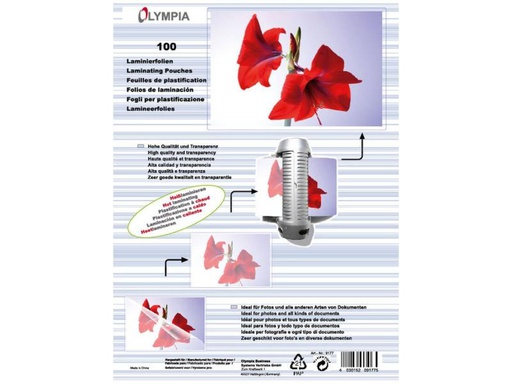 [90016746 203287] Olympia Laminierfolie A5, 125 µm, 100 Stück, Glänzend
