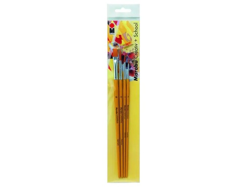 [90016837 545119] Marabu Synthetikhaarpinsel Creative + School 4 Stück
