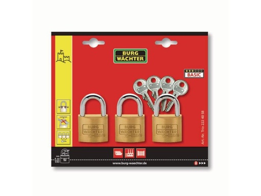 [90016894 680620] Burgwächter Vorhängeschloss C-Line 222 30 Trio