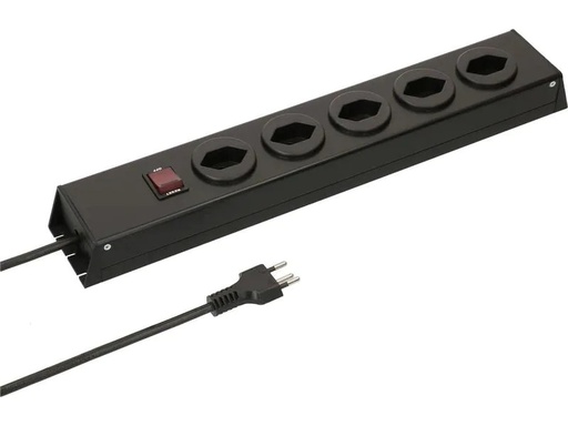[90001713 345728] Max Hauri Steckdosenleiste Power Line 5x T13 mit Schalter