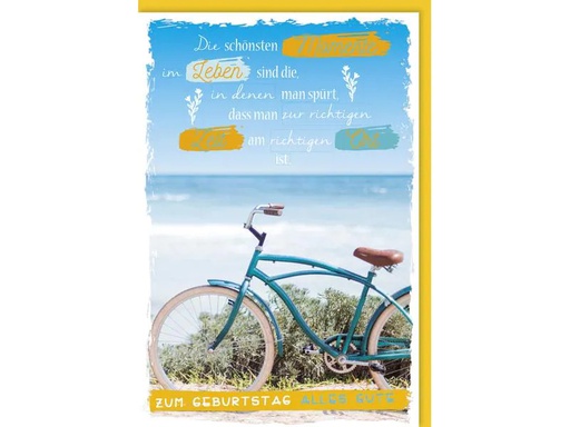 [90017371 1176052] Braun + Company Geburtstagskarte Fahrrad 11.5 x 17 cm