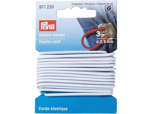 [90017507 1088104] Prym Elastikband Kordel 2.5 mm, Weiss