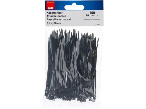 [90017891 1061133] Max Hauri Kabelbinder 100 Stück Schwarz 10 cm x 2.5 mm
