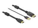 Delock Kabel HDMI – Displayport, HDMI/USB 2.0 - DisplayPort, 10 m