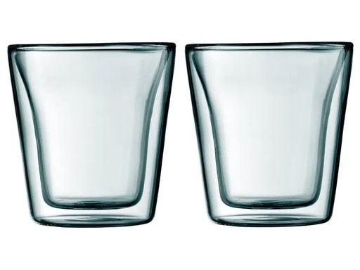 [90017966 357279] Bodum Thermobecher Canteen 100 ml, 2 Stück, Transparent