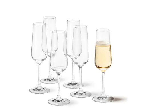 [90018025 552375] Leonardo Sektglas Tivoli 210 ml, 6 Stück, Transparent 