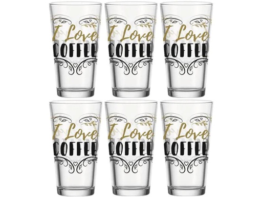 [90018115 1063559] Montana Latte Macchiato Becher I Love Coffee 330 ml, 6 Stück