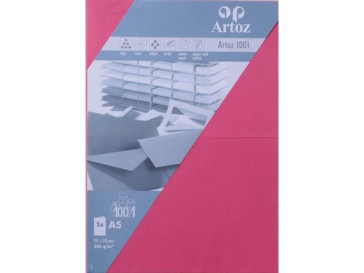 [90018129 1212347] Artoz Blankokarte 1001, A5, 5 Blatt, Fuchsia
