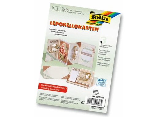 [90018346 565589] Folia Leporello-Karten 300g/m2 Perlweiss