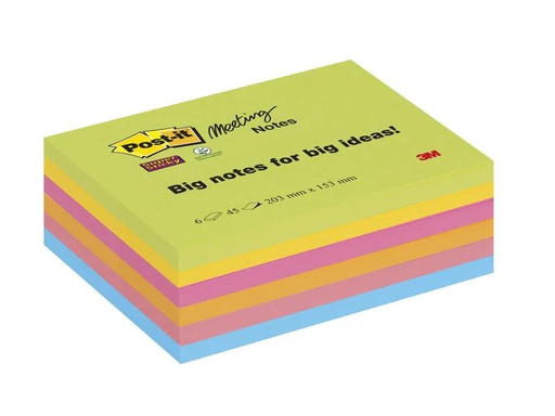 [90018364 1155052] Post-it Notizzettel Post-it Super Sticky 20.3 cm x 15.3 cm, 6 Blöcke