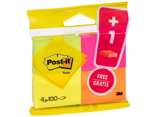 [90018447 1101146] Post-it Notizzettel Post-it 5.1 x 3.8 cm, 4 Blöcke à 100 Blatt
