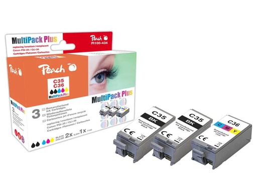 [90018601 1142498] Peach Tinte Canon  PGI-35 / CLI-36 2x BK, 1x Color