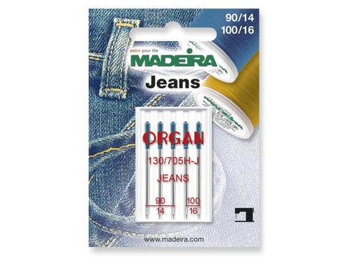 [90018846 863044] Madeira Maschinennadel für Jeans 90/14 100/16 5 Stück