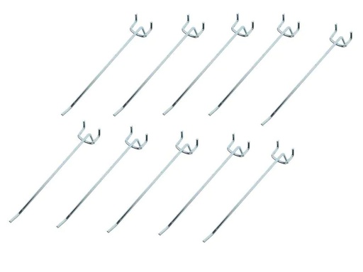 [90018880 1107044] EP Einfachhaken für Lochwände, verzinkt, 25 mm/20 cm, 10 Stück