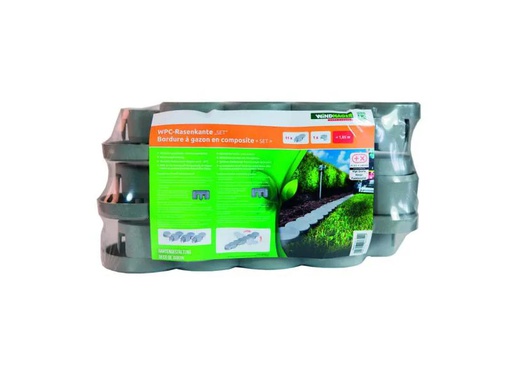 [90018944 489923] Windhager Raseneinfassung WPC 1,85 m Set