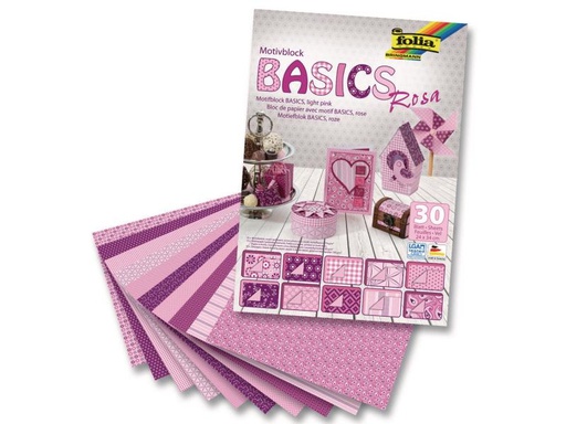 [90018954 599635] Folia Motivblock Basics  rosa