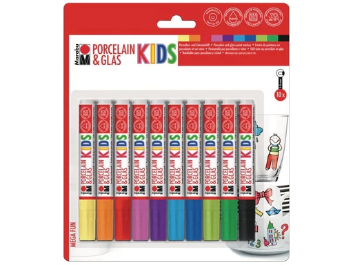 [90018965 556310] Marabu Porzellan- und Glasmarker Kids 10 Stück