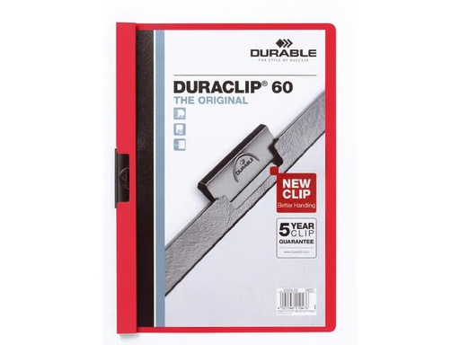 [90019129 1127609] DURABLE Klemmhefter Duraclip 60 A4, Rot