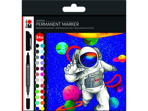 [90019199 1082349] Marabu Permanent-Marker Hero of Galaxy 24 Stück