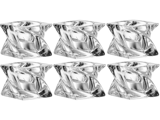 [90019204 553346] Leonardo Teelichthalter Volare 7, 6.5 cm 6 Stück, Transparent