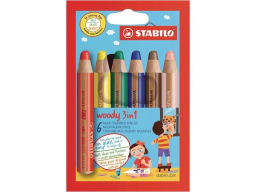 [90019233 576093] STABILO Farbstifte Woody 3in1 6 Stück