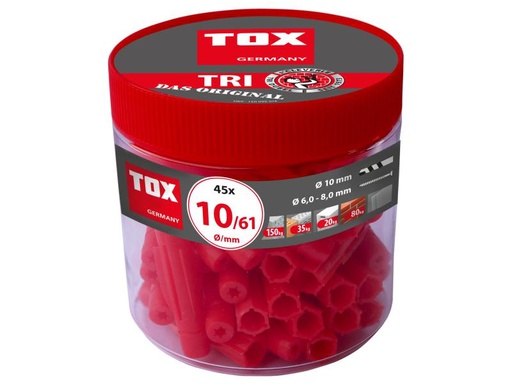 [90019265 1073139] Tox-Dübel Allzweckdübel Tri 10x61 mm, Dose à 45 Stück