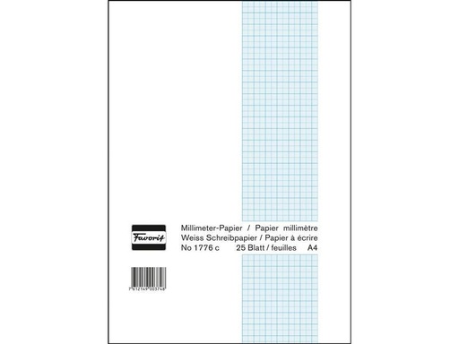 [90019625 1211631] Favorit Notizblock 21 x 29.7 cm, 25 Blatt, Weiss/Blau