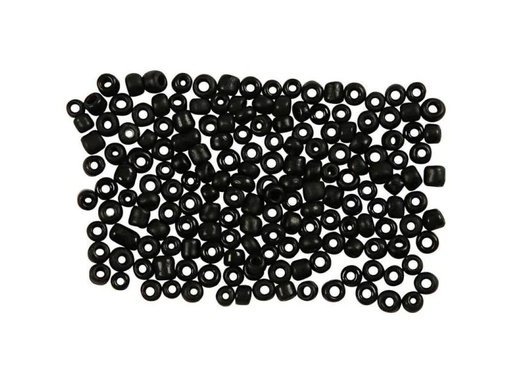 [90019702 836608] Creativ Company Rocailles-Perlen 8/0 Schwarz matt