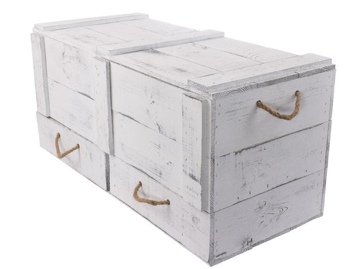 [90019776 1162320] Holz Zollhaus Truhe Vintage Shabby Weiss, 85 x 40 cm
