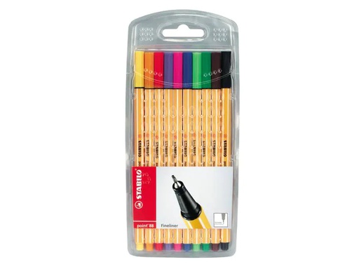 [90019814 130733] STABILO Fineliner point 88 10 Stück, Mehrfarbig