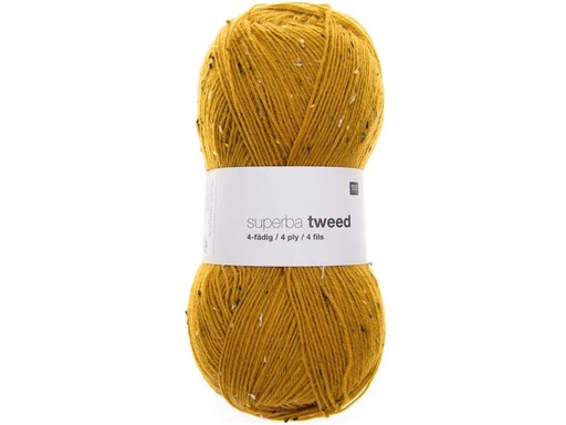 [90019973 1156851] Rico Design Wolle Soft Tweed für Socken 4-fädig, 100 g, Senfgelb