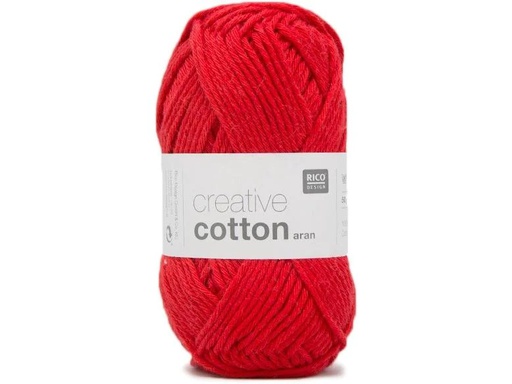 [90020675 1156768] Rico Design Wolle Creative Cotton Aran 50 g, Rot