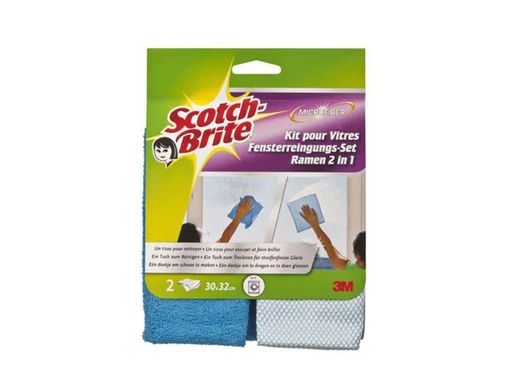 [90020753 284188] Scotch-Brite Fensterreinigungstuch Scotch-Brite Mikrofaser Set, 2 Stück