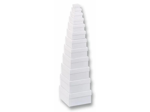 [90020809 643903] Folia Papp-Schachtel 12-teilig Eckig, Weiss