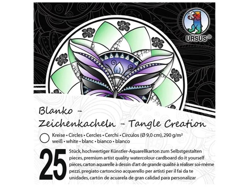 [90020816 1097359] URSUS Aquarellblock Kacheln, 9 cm, Weiss, 25 Stück